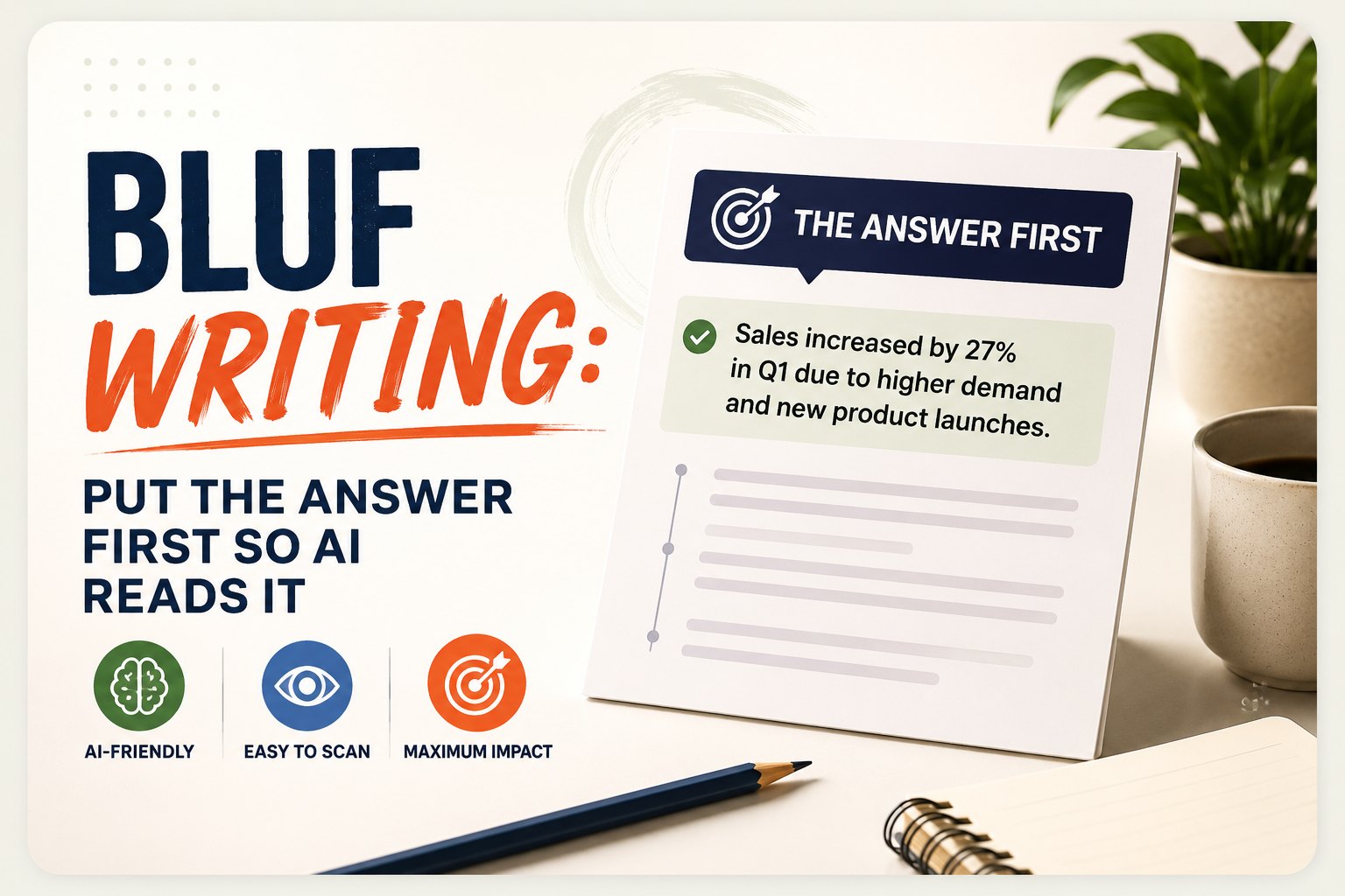 BLUF Writing: Put the Answer First So AI Reads It