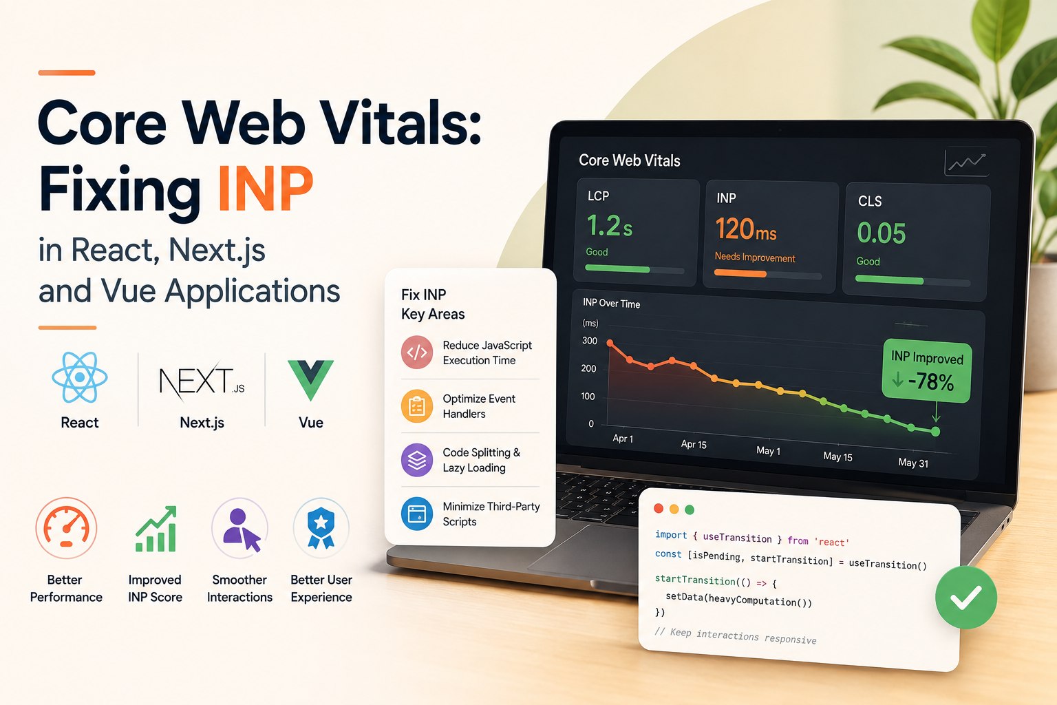 Core Web Vitals: Fixing INP in React, Next.js and Vue Applications