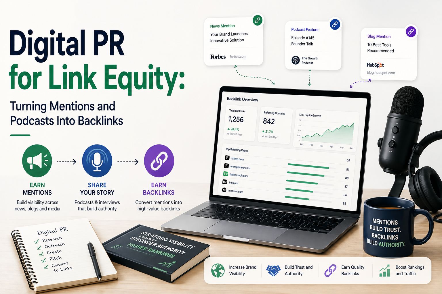 Digital PR for Link Equity: Turning Mentions and Podcasts Into Backlinks