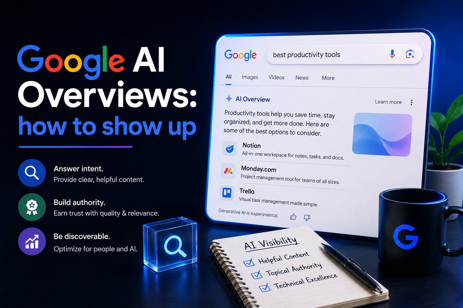 Google AI Overviews: how to show up